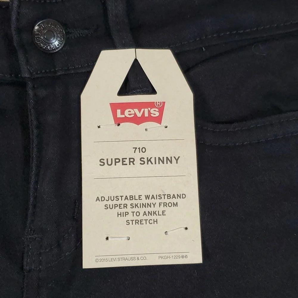 Levi's Girls' 710 Super Skinny Fit Jeans ~ 5 Reg ~ Black - Picture 4 of 8